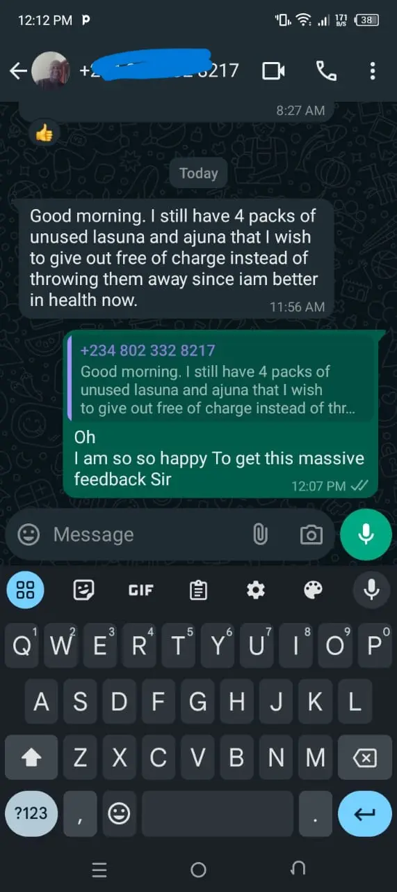 Man testimonial